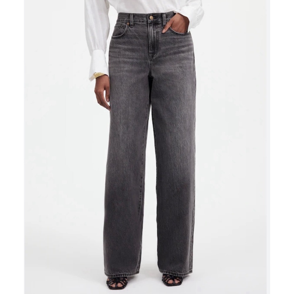 Madewell Superwide Leg Jeans Womens Size 29 Gray Faded Wash Denim